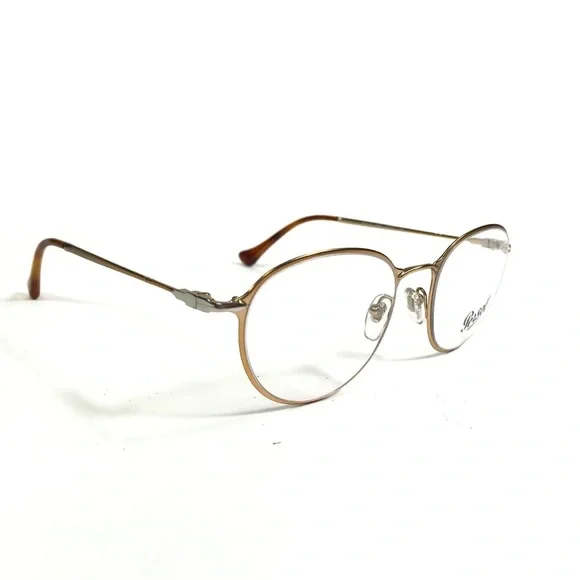 Persol Eyeglasses Frames 2426-V 1054 Gold Round Full Rim 50-20-140 - Picture 2 of 11